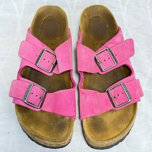 Birkenstock Arizona US 10-10.5 EU 41 Fuchsia Pink Suede Soft Footbed Sandals